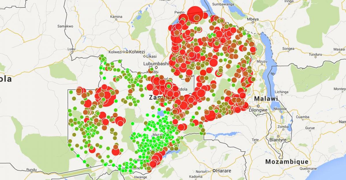 карта Малави малярии 