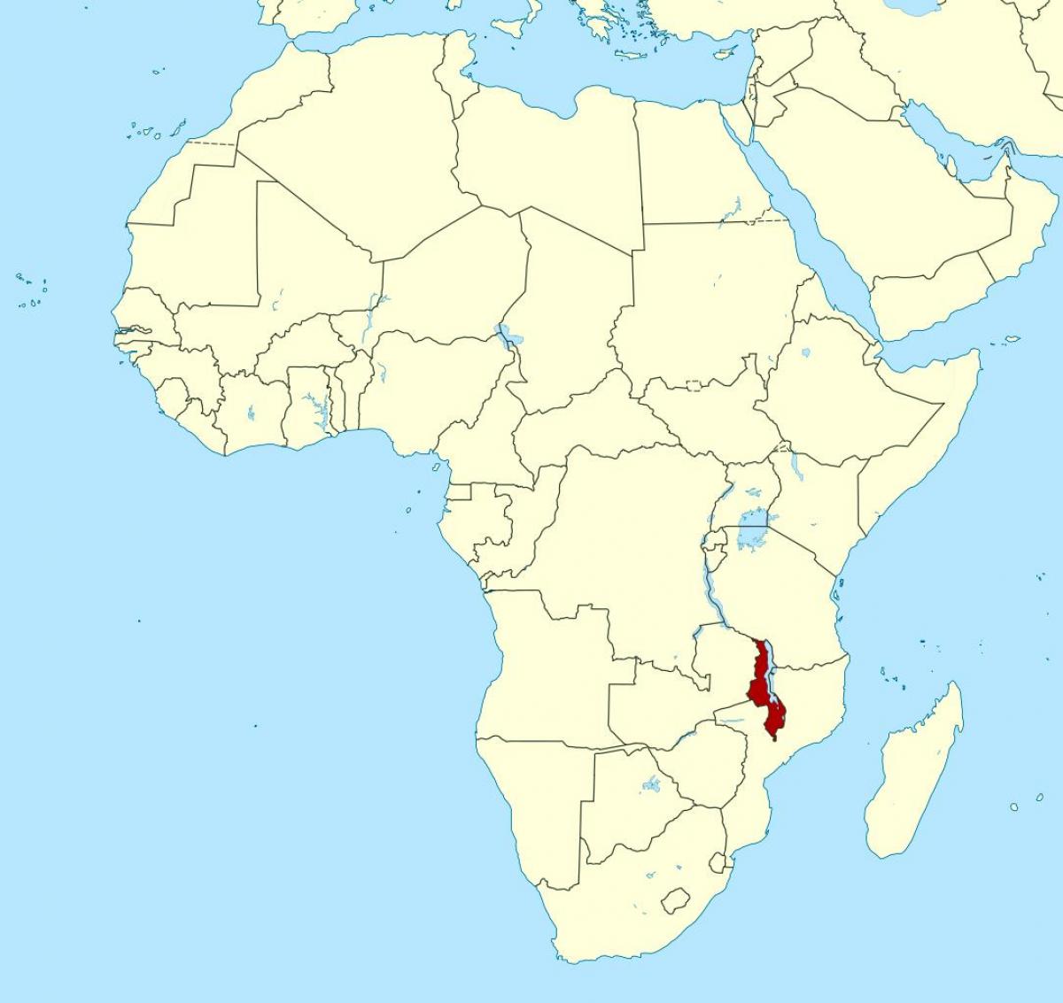 карта Малави расположение на карте Африки
