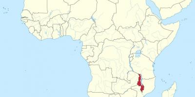 Карта Африки, показывая Малави
