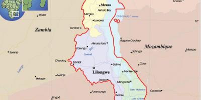Карта Малави политических